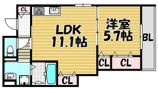 クリエオーレ北島町【303号室】の間取り