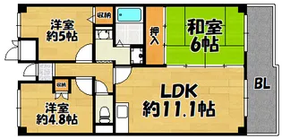 四條畷サカモトマンション【101号室】の間取り