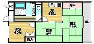 モンレーヴ【602号室】の間取り