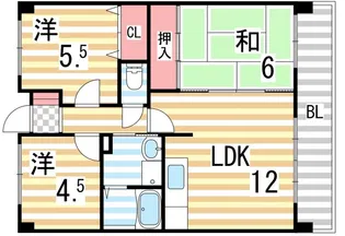 メゾンパティオ住道【703号室】の間取り