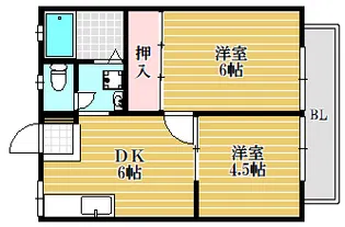 扇町ハイツ【201号室】の間取り