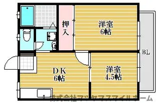 扇町ハイツ【203号室】の間取り