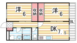 ビューテラス畷A棟【205号室】の間取り