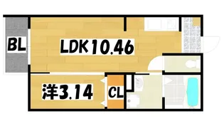 ASSO鴻池【202号室】の間取り