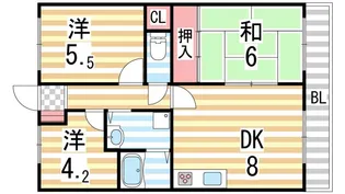 ベルヴェデール大東【106号室】の間取り