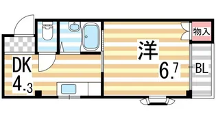 クワイエット赤井【103号室】の間取り
