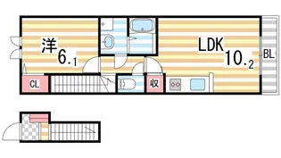 BENTORNATI【201号室】の間取り
