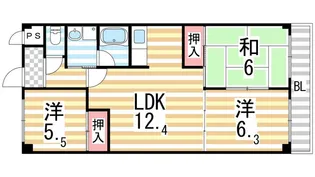 ニュープリーメル【413号室】の間取り