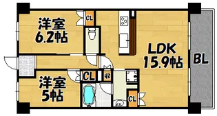 シャルマンフジスマート吉田駅前ステーションブライト【1004号室】の間取り