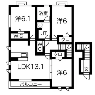 ヴェルデ桃山御陵【2階】の間取り