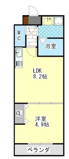 クレアーレ伏見南【3階】の間取り
