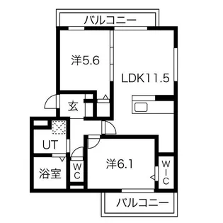 グランスタ花山【3階】の間取り