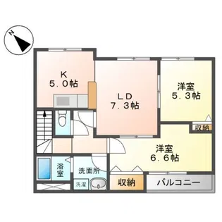 ヴァンベール山科【2階】の間取り