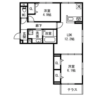ミルソレアード【1階】の間取り