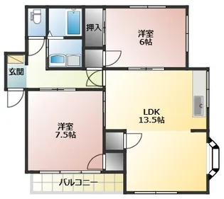 コーポ西甲B【202号室】の間取り