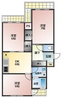 ボヌール貢川【406号室】の間取り