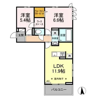 ハイツフカサワ【201号室】の間取り