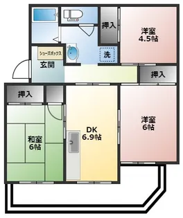 コーポ笹本【1階】の間取り