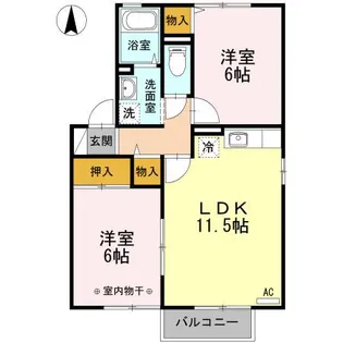 ヒルサイドテラスB【201号室】の間取り