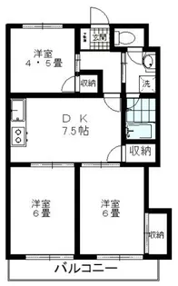 サンハイツK【102号室】の間取り