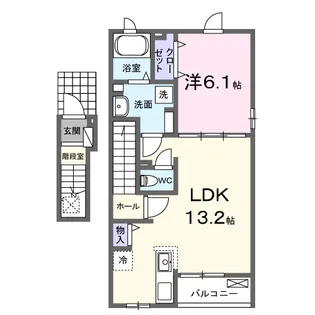カルムボヌール【201号室】の間取り