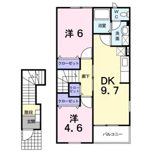 ツインフィオーレA【203号室】の間取り