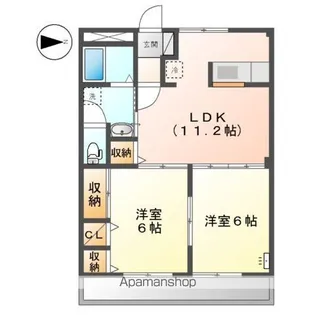 カーサエスペランサ【1階】の間取り