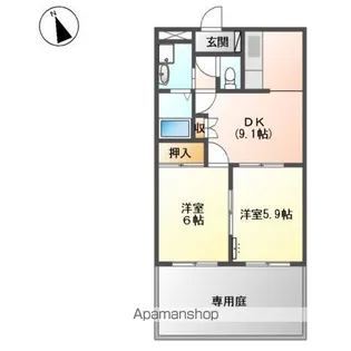 滋賀県東近江市札の辻2丁目【マンション】の間取り