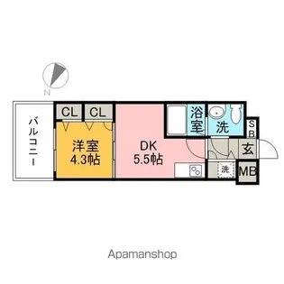 福岡県福岡市中央区今川2丁目【マンション】の間取り