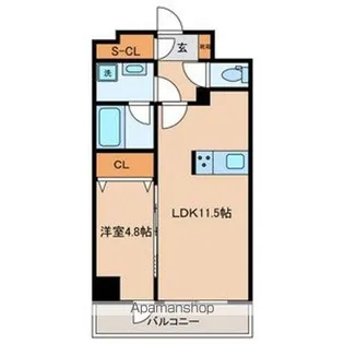 グローリオシェルト東京八丁堀【7階】の間取り