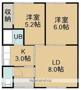 2LDKの間取り画像