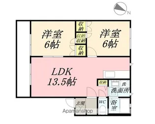 岡山県岡山市北区平野【アパート】の間取り