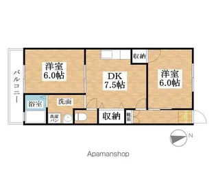 森彦第二コーポラス【202号室】の間取り