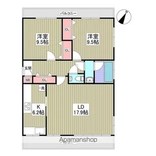 パークハイツ 横浜【2階】の間取り