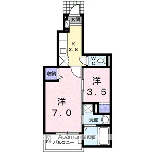 ラフコリーヌ【1階】の間取り