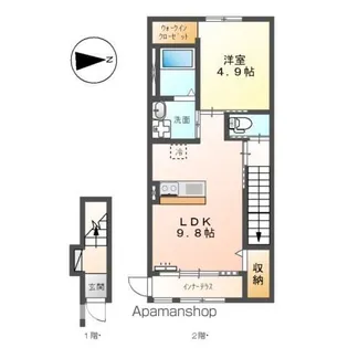 愛媛県新居浜市星越町【アパート】の間取り
