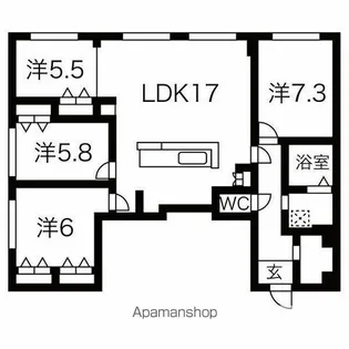 ジョイス宮の森レジデンス【2階】の間取り