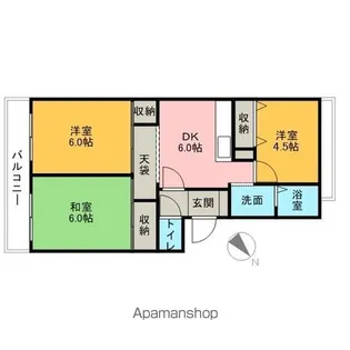 ドミール薬円台【4階】の間取り