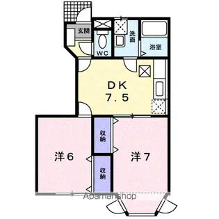 メゾンセレッソ Ⅱ【1階】の間取り