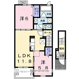 モンファミーユⅡ【2階】の間取り