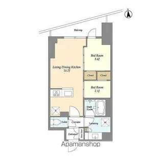 コンフォリア竹ノ塚イースト【4階】の間取り