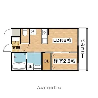 リアコート関大前Ⅱ【1階】の間取り