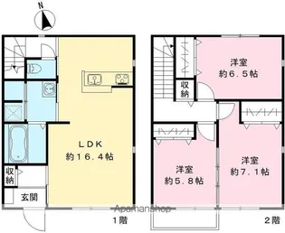 ユアメゾンKYAF青山【101号室号室】の間取り