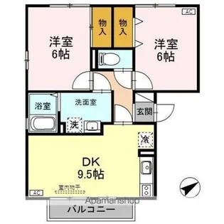 リバーフォート阿賀 A【2階】の間取り