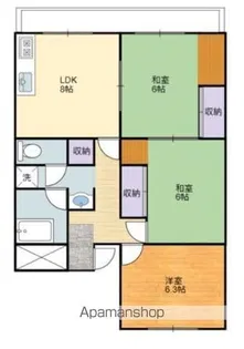 ガーデンコートほなみ【103号室】の間取り