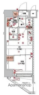 ハーモニーレジデンス新宿早稲田ザ・ガーデン【4階】の間取り