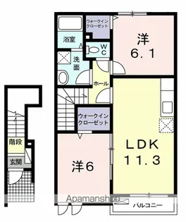 アウローラA【2階】の間取り