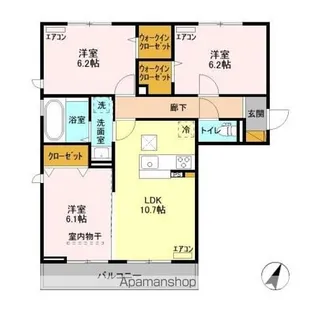 GMコート B【1階】の間取り