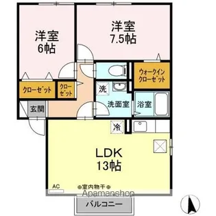フォンテーヌ A【1階】の間取り