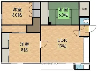 美しが丘2ー8一棟2戸(13ー18)【2号室号室】の間取り
